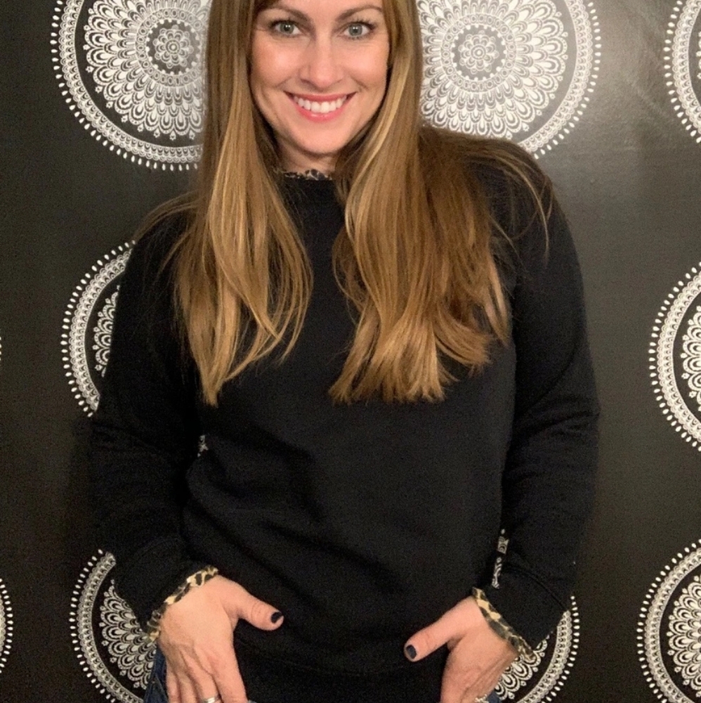 J. Crew black leopard print trim sweatshirt